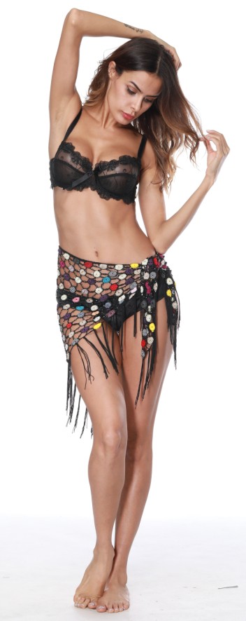 F4714Tassel Transparent Beach Shawl
